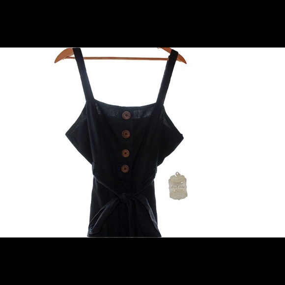 NWT Altard State black Linen dress! Size L - Picture 3 of 6